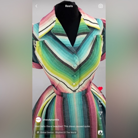 She’s Dynamite Striped Shirtwaist Dress 14 - Picture 4 of 5